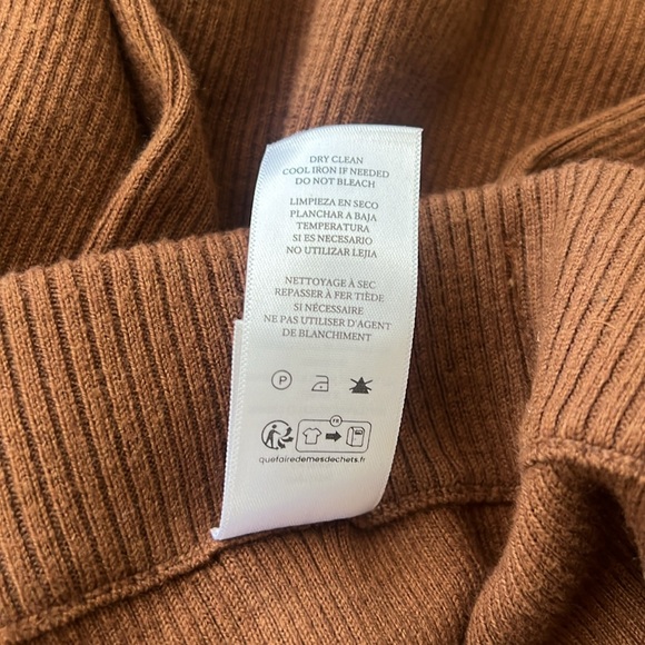 Rails Jules Fox Brown Cotton Silk Blend Ribbed Knit Split Hem Pants Medium - Picture 10 of 14